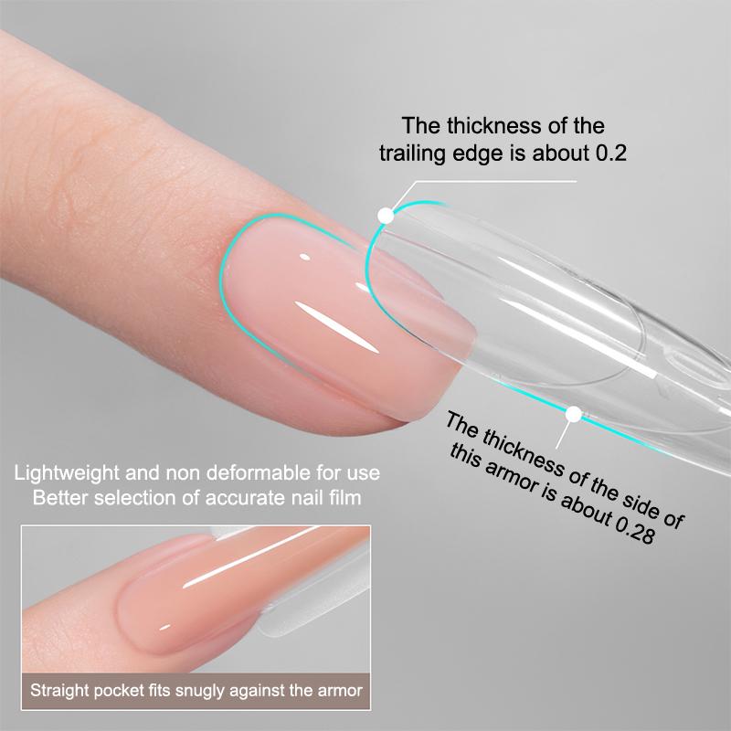Двойные формы для наращивания ногтей (Sandwich Dual Nail Forms) 60 шт., 15 размеров, для быстрого наращивания - Двойные формы, Т-образные, Эллипс, Формы для маникюра, Верхняя форма, Нижняя форма, 3D