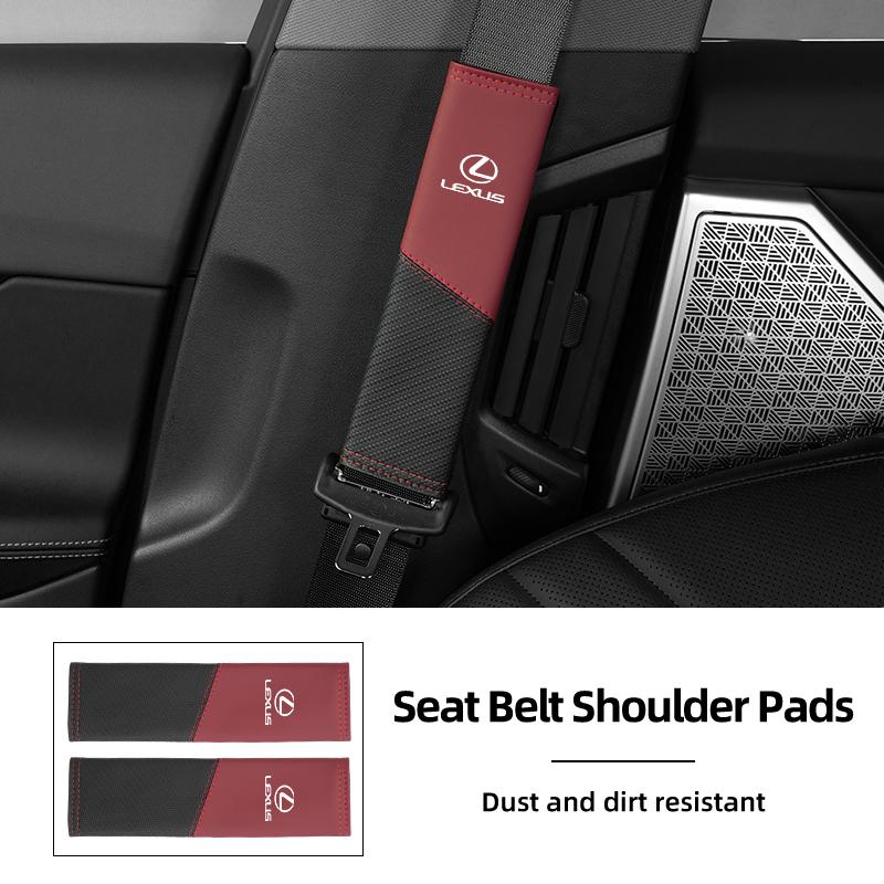 Car Seat Shoulder Pad Leather Safety Belt Protector Cover Accessories For Lexus UX250h RX450h CT200h RX400h NX300h RX350 RX300UJ0