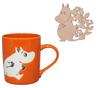 Yamaka Shoten MOOMIN Mug with Wooden Coaster, Approx. 300ml Capacity, Nordic Style, Mother's Day Gift, Tableware, Gift, Wedding Gift, Made In Japan,