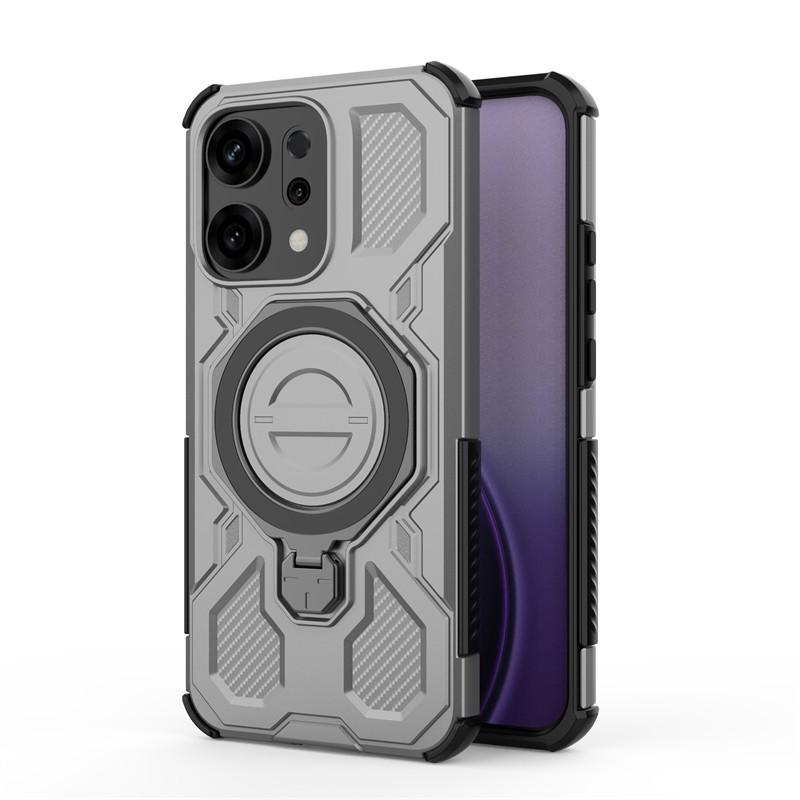 Чехол для OPPO Reno14 Чехол-держатель для OPPO Reno14 Магнитный Беспроводная зарядка Бампер Защитный Чехлы для телефона На Reno 14 Funda