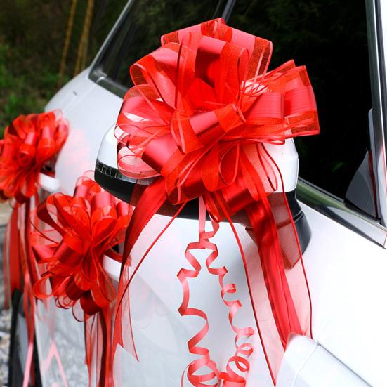 10Pcs Pull Bow Ribbon Romantic Car Pull Bows Hand-pulled Ribbon for Gift Packing Weddings Parties Decoration