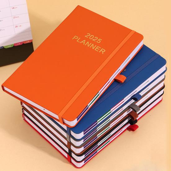 Планировщик дел на 2025 год с держателем для ручки в обложке из искусственной кожи Планировщик на месяц и неделю