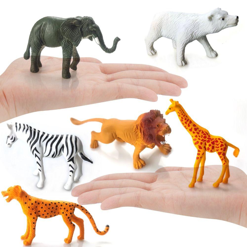 Panther Jungle Wild Animal Model Rhinoceros Realistic Tiger Toy Simulation Lion Model Toys Kids