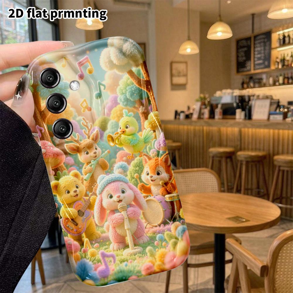 Phone Case: 2D flat, fits Samsung Galaxy A34 A35 M05 M06 S20 S22 S21 FE Plus 5G protective case, forest animal band, perfect Christmas and Halloween h