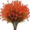 1-6 Bundles Artificial Fall Flowers UV Resistant Autumn Decorations For Thanksgiving Home Kitchen Room Farmhouse Floral Arrangements Indoor Outdoor