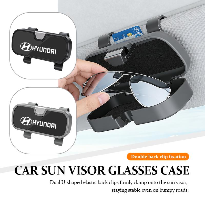Car Sun Visor Sunglass Clip Eyeglasses Storage Holder Sunglass Case For Hyundai Genesis N-LINE I10 I20 I30 I40 IX20 IX35 DD3
