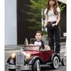 Children's Electric Car Four-wheel Remote Control Dual-drive Toy Stroller with Bluetooth Music LED Lights