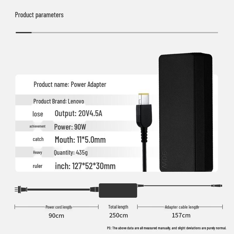 Зарядное устройство адаптер питания для ноутбука Lenovo ThinkPlus 90 Вт с квадратным разъемом