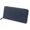 Inden Long Bundle Round Navy Blue X Black Connecting Pattern [Indenya] Wallet, Wallet, Y, Zipper, Deerskin, Lacquer, Cloisonné 2111-04-179