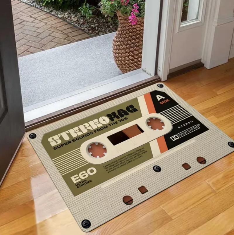 1 Cartoon Record Bedroom Carpet Kitchen Floor Mat Anti Slip Bathroom Living Room Carpet Entrance Door Mat Home Decor Tape Rugs