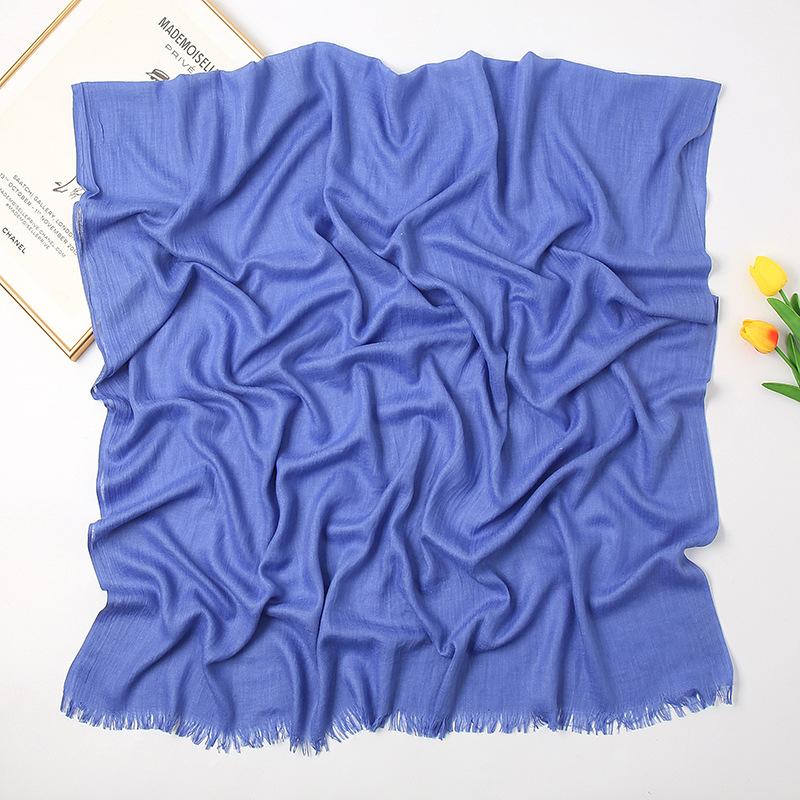 Solid Color Linen Scarf for Women Spring and Summer New Cotton Candy Monochrome Warm Gauze Scarf Travel Sunscreen Shawl