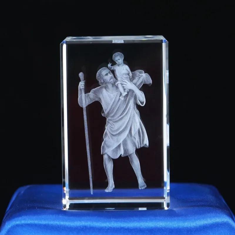 3D Хрустальный Куб Христианская Фигурка Креста Иисуса Домашний Декор Дева Мария Лазерная Гравировка Хрусталь Религиозные Подарки для Женского Дня Рождения