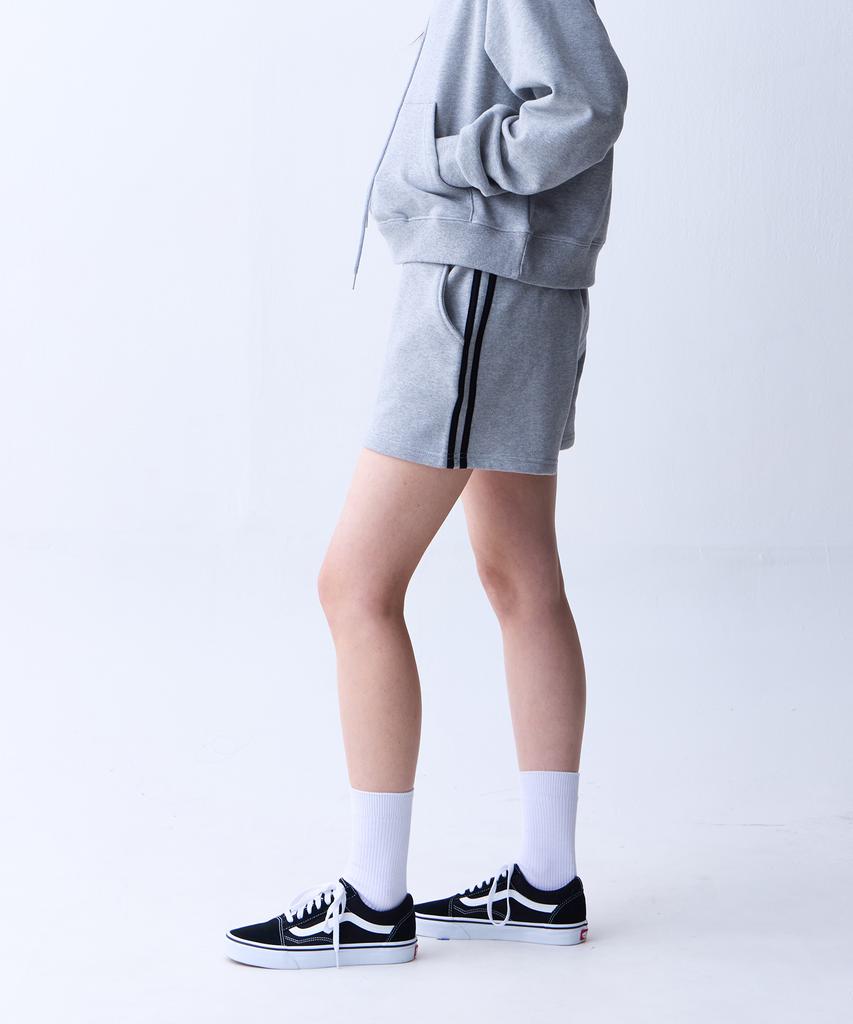 CRUSHST Slim Striped Sweat Shorts Gray