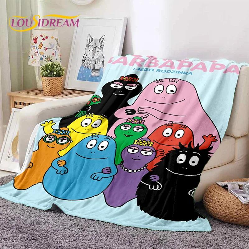 3D Cartoon Les Barbapapa Family Soft Blankets,Keep Warm Throw Blanket Comfortable Blanket for Picnic Beds Sofa Home Bedroom Kids