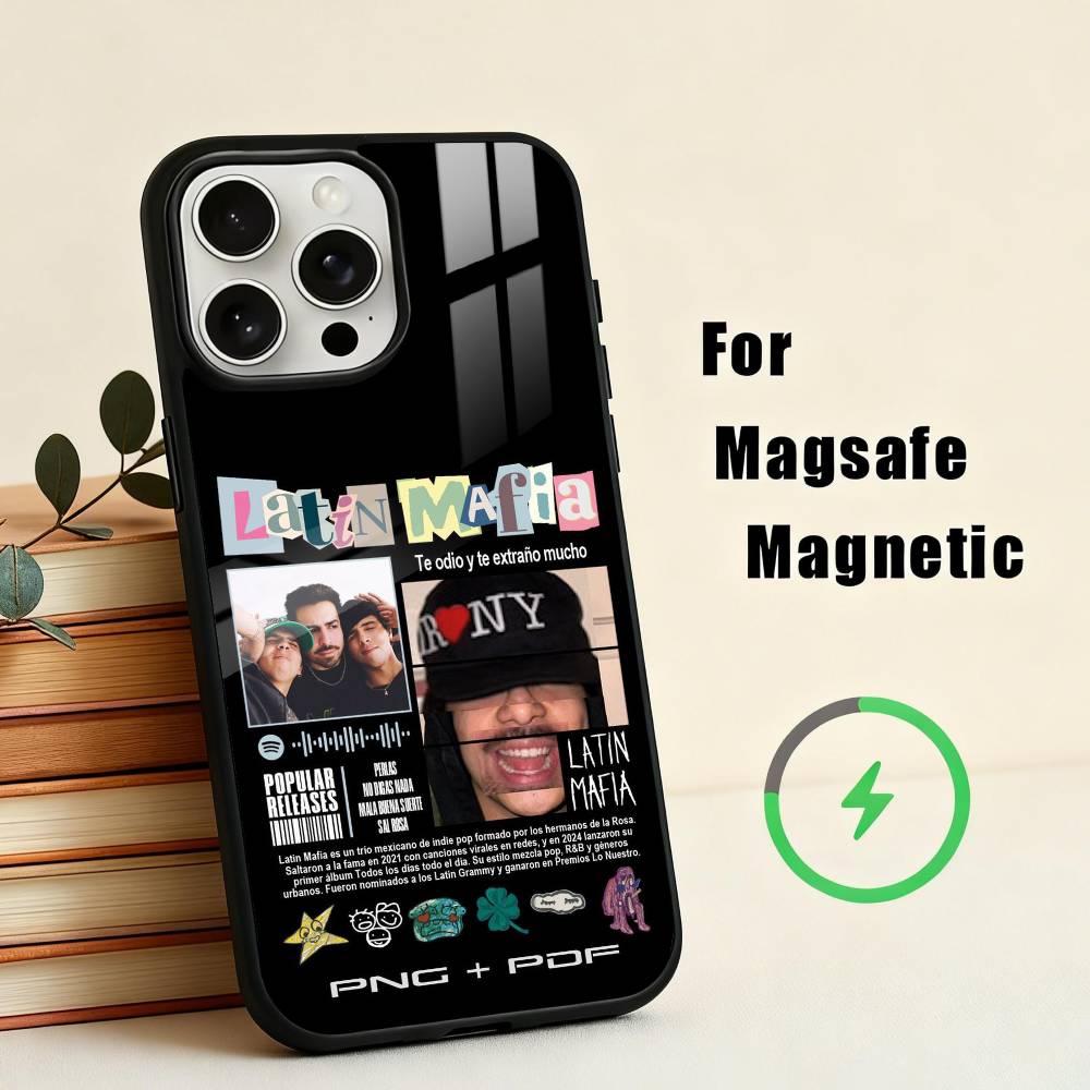 Чехол для телефона L-Latin Mafia для iPhone 17, 16, 15, 14, 13, 12, 11 Plus, Pro Max Магнитный для Magsafe Беспроводной Зарядки