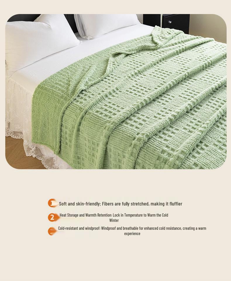 Таффета Однотонное Флисовое Вафельное Жаккардовое Одеяло - Многофункциональное Покрывало и Одеяло для Сна.