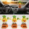 New Solar Power Cartoon Swinging Pineapple Car Interior Ornament Home Decor Toy Solar Toy Gift