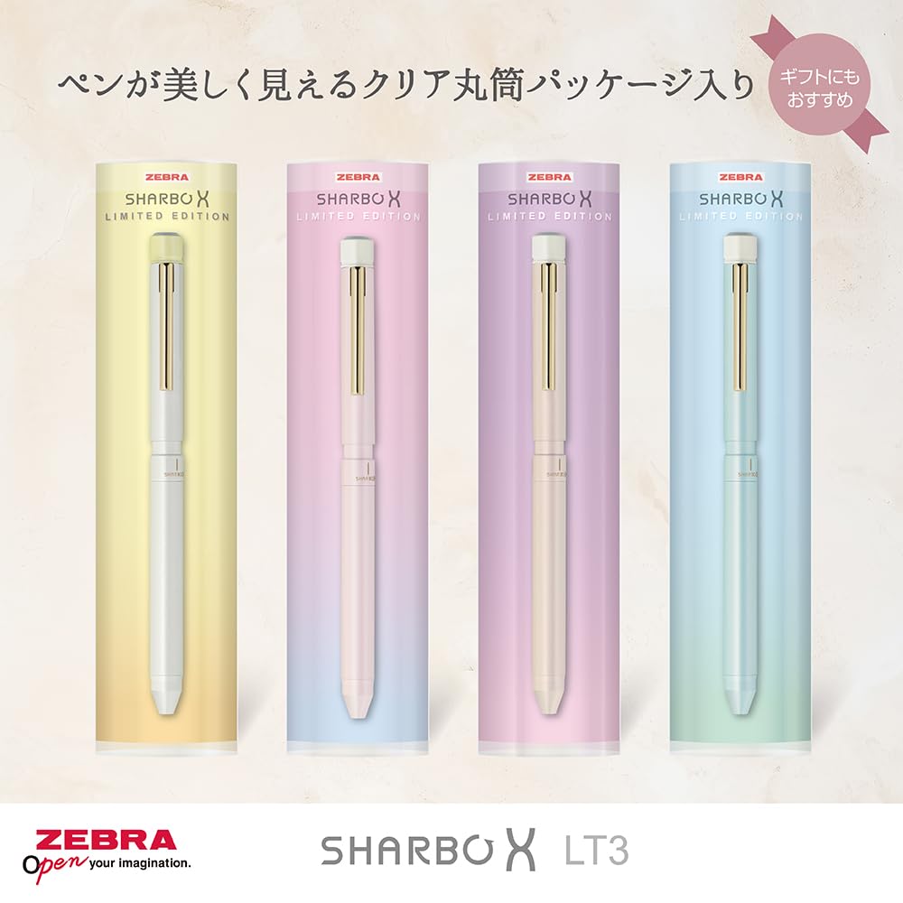 Zebra Pen Shabo X LT3 Nuance Color Shabby Blue Shaft with Refill Multi-Function P-SB22-NC-SBB