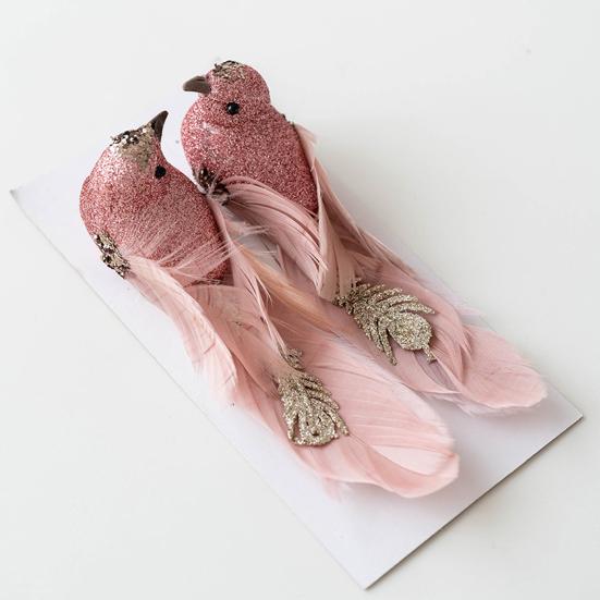 1 пара рождественских украшений, имитация пены, перья, дизайн с бусинами, украшение для рождественской елки, праздничная атмосфера, подарок своими руками