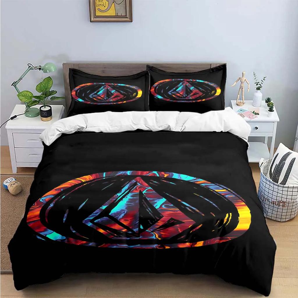 Модные изысканные комплекты постельного белья с принтом V-Volcom, изысканный набор постельных принадлежностей, комплект пододеяльника и одеяла, комплект постельного белья, роскошный подарок