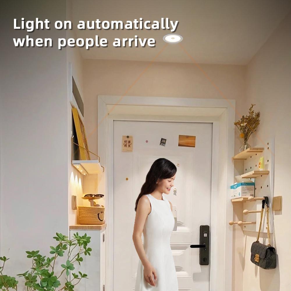 Умный светодиодный встраиваемый потолочный светильник с датчиком движения PIR / радаром 9 Вт 12 Вт, бытовой встраиваемый потолочный точечный светильник