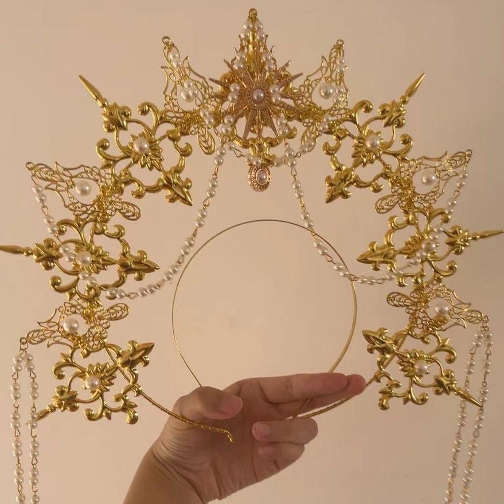 Halloween Costume Headband Party Dance Party Decoration Hair Accessories Gold Gorgeous Jewelry Crown Accessories