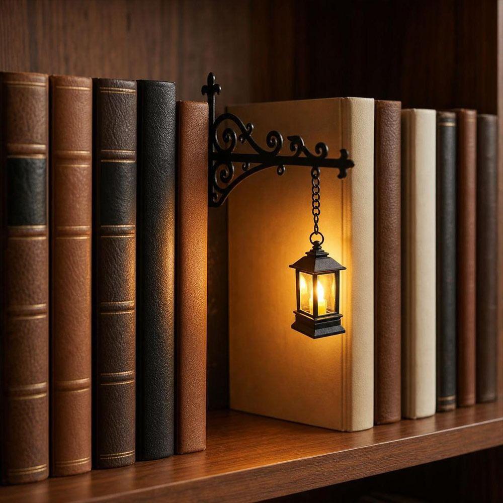 Мини Декоративная Полка для Книг Освещение Теплый Светодиод Уголок для Чтения Светодиодный Ночник Декор Уголка для Чтения