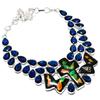 Ammolite, Topaz Handmade 925 Sterling Silver Jewelry Necklace 18" K4F65