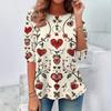 Women's Printed Trend Garden Collar Fashion Long Sleeved T-Shirt