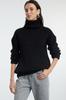 Women's Fashionable Stylish Sweater Black Wide Fit Soft Textured Basic Knitwear Sweater