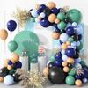 Blue And Green Balloon Set Children'S First Birthday Balloon Scene Arrangement Background Arch Decorative Balloon