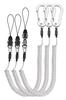 Спиральный шнур с максимальной прочностью набора из 3 карабинов Lix&Rix, 6 кг, Крепление одним касанием, Серебристый,
