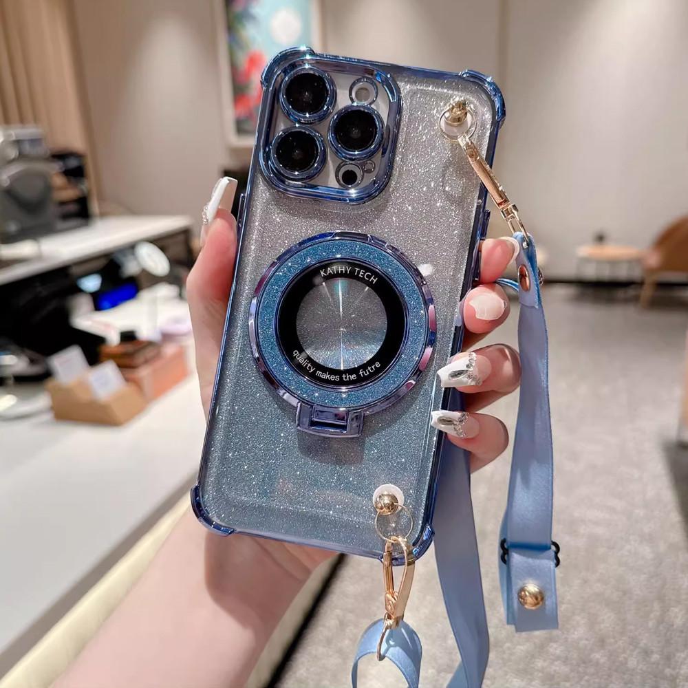 Shockproof Crossbody Lanyard Phone Case For Samsung Galaxy A52 A53 A33 A23 A13 A73 A32 4g 5g Gradient Glitter Stand Cover