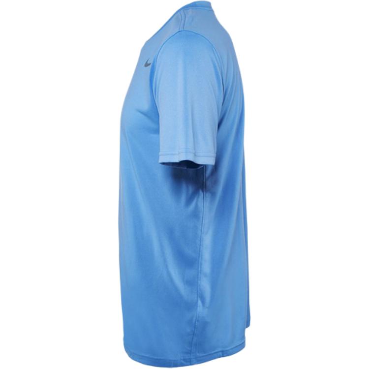 Nike Однотонная футболка с круглым вырезом и коротким рукавом с логотипом для мужчин, цвет синий 727982-448