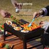Portable Foldable Black Steel BBQ Grill
