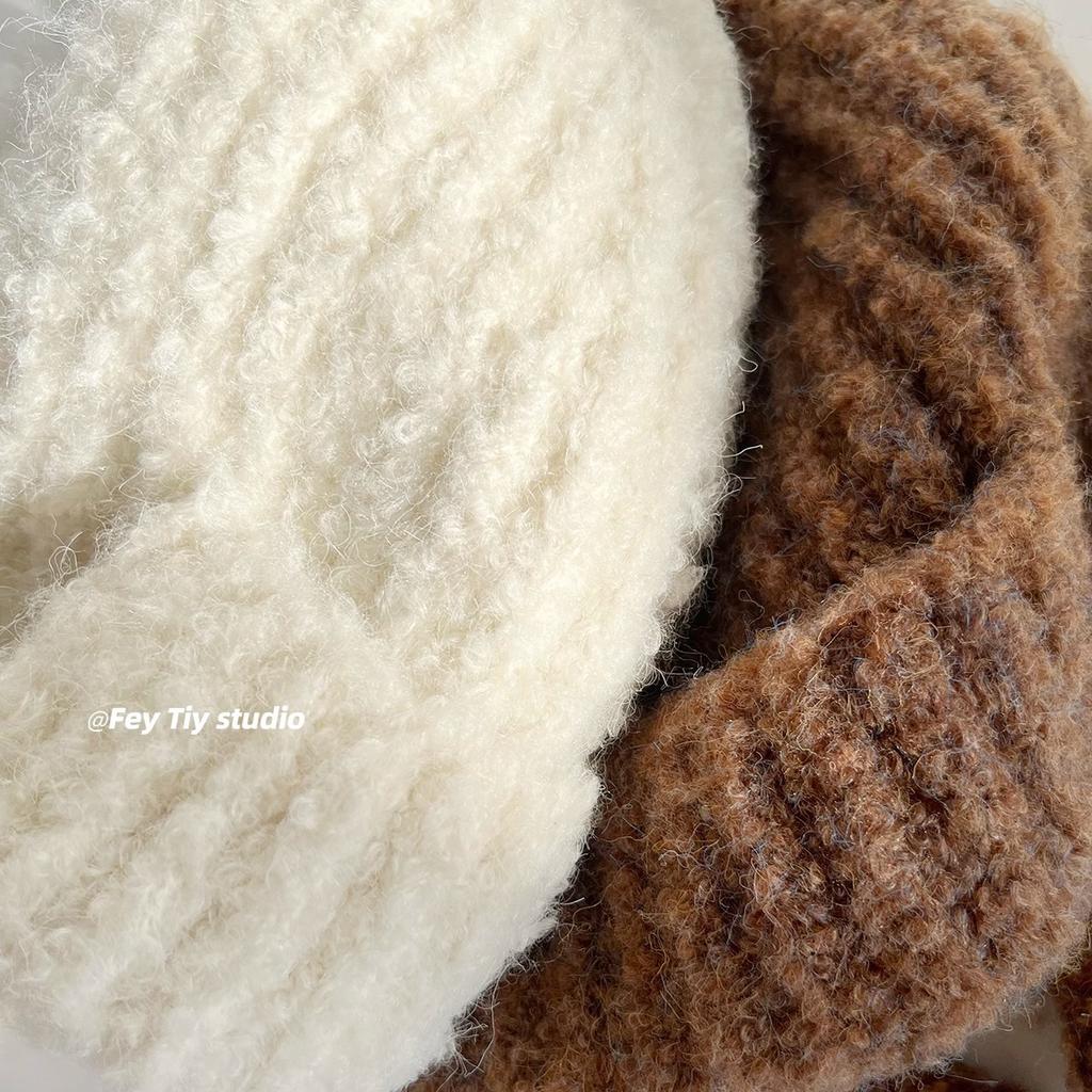Woolen Woolen Cap Retro Ear Protecting Head Cap  Fashionable and Warm for Women in Autumn and Winter  Pilot Knitted Cap
