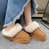 Fashion Women Thick Sole Faux Fur Slippers Winter Plush Warm Cotton Shoes Woman Indoor Outdoor Non Slip Fluffy Platform Slippers 2024
