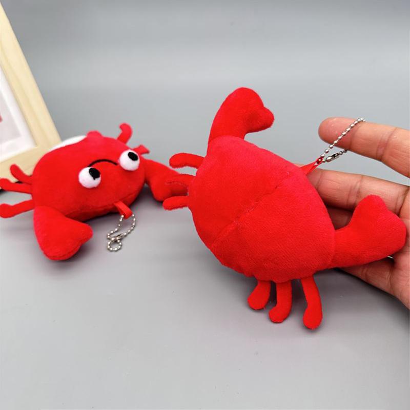 Милый красный краб рак плюшевая кукла брелки сумка подвеска игрушка смешной красный омар школьный ранец украшения аксессуары подарок
