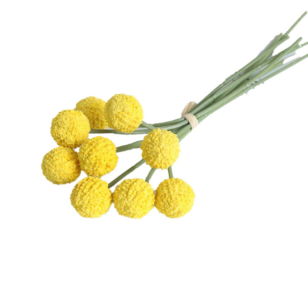 1 Bunch Artificial  Ball  Chrysanthemum, 9-head Solid Color Simulated Flowers Multi-color Optional, Home Indoor Fake Plants Ornaments