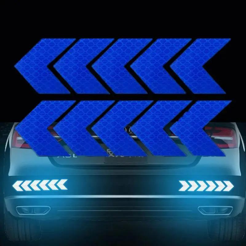 12 Pack PVC Reflective Arrow Car Stickers Properly Placed Safety Hazard Warning Tape for Car Bumper Trunk and Motorcycle