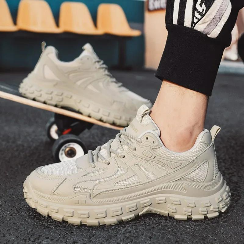 Модные мужские кроссовки сетчатые модные черные туфли на платформе дышащая повседневная спортивная обувь для мужчин уличные теннисные кроссовки Tenis Masculino