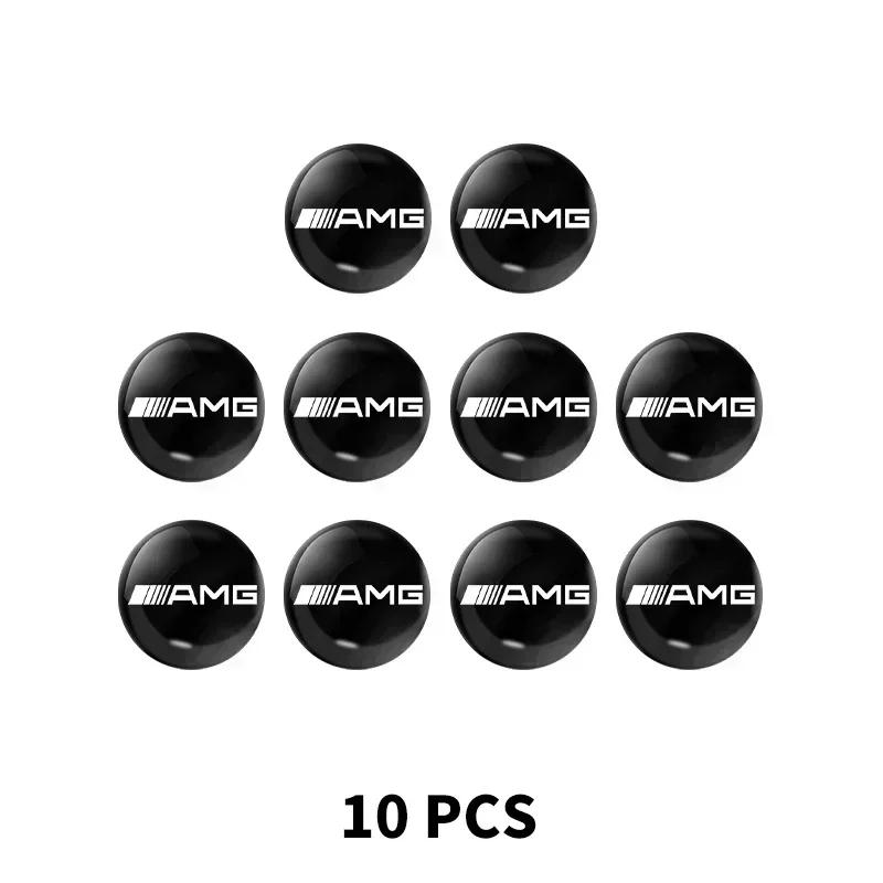 2/5/10Pcs 15mm Car Lock Keyhole Stickers Decoration Protection For Mercedes Benz AMG CLA CLS W212 W213 W204 W205 W176 GLC OM8