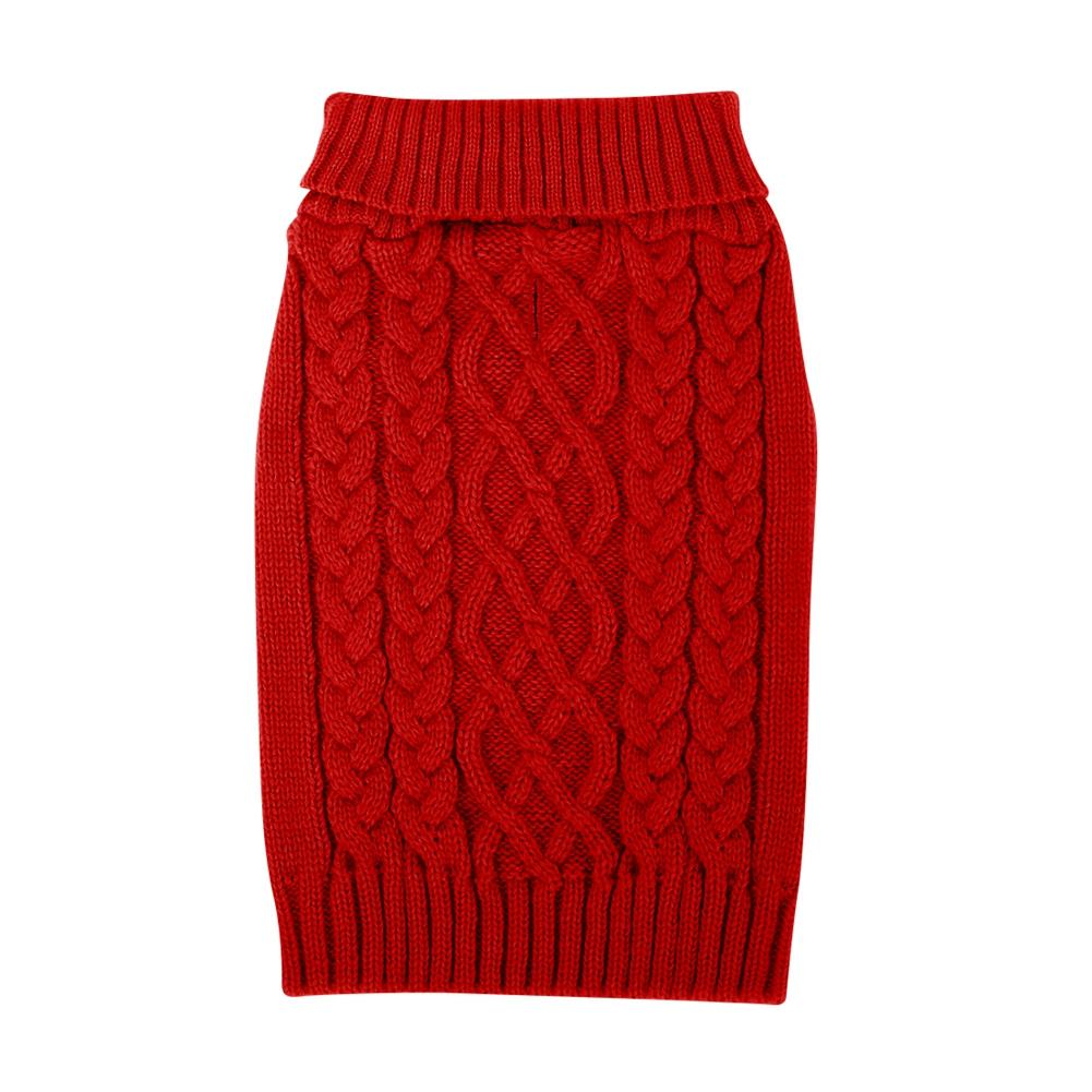 Свитер-пуловер для домашних животных, зимний теплый трикотаж для домашних животных, классическая водолазка, толстая теплая одежда для маленьких чихуахуа, бульдога, мопса, йорка