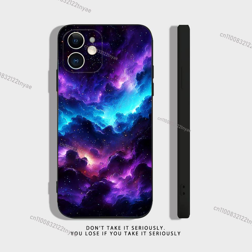 Космос Для Галактики Вселенной Прозрачный Силиконовый Чехол для iPhone 17,16,15,14,13,12,11,Pro,Max,Mini,XS,X,8,Plus Ударопрочный Черный Чехол