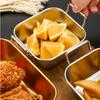 Квадратные подносы из нержавеющей стали для хранения продуктов с ручкой, закуски для барбекю, суши, кухонная тарелка для приготовления на пару, картофель фри, противень для выпечки