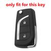 2buttons Key Case Cap for Toyota Yaris Rav 4 2016 2017 2018 Folding Cover for PEUGEOT 108 for Citroen C1 2019 Car Accessories