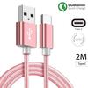 USB Type C Cable - Samsung - Galaxy S8 S8Plus S9 S9Plus S10 A3/A5(2017) Note8 Note 10 - 2M - Nylon Rose