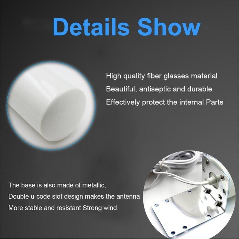 White Dual SMA/TS9/CRC9 Male 3G 4G LTE Outdoor Wall Mount Signal Booster Amplifier Antenna with Fixed Bracket 698-2700MHZ