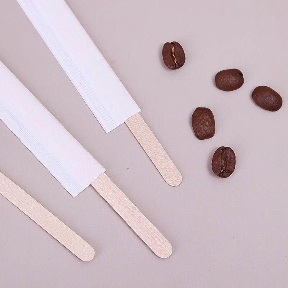 100Pcs 14/18cm Coffee Stirrer Sticks Single Package Drinking Stir Coffee Supply