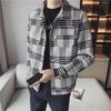 Men's Trendy Plaid Wool Jacket - Slim, Thick, Short Coat for Autumn and Winter